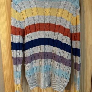 Brooks Brothers Colorful Striped Crewneck Sweater